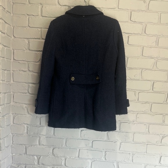NWOT Calvin Klein Blue Pea Coat Timeless Wool Design size 8 - Picture 6 of 9